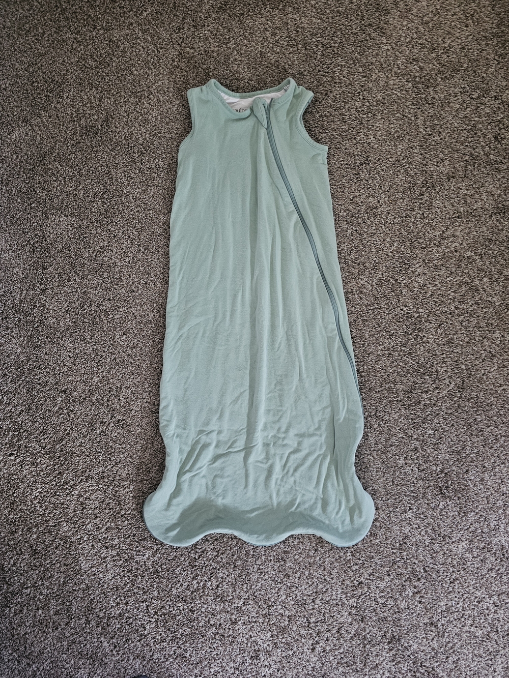 Quince Mint Green Sleeveless Baby Sleep Sack with Diagonal Zip